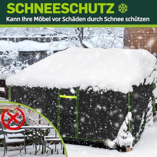 Housse pour meubles de jardin 270x180x89 cm bâche de protection rectangulaire - 6