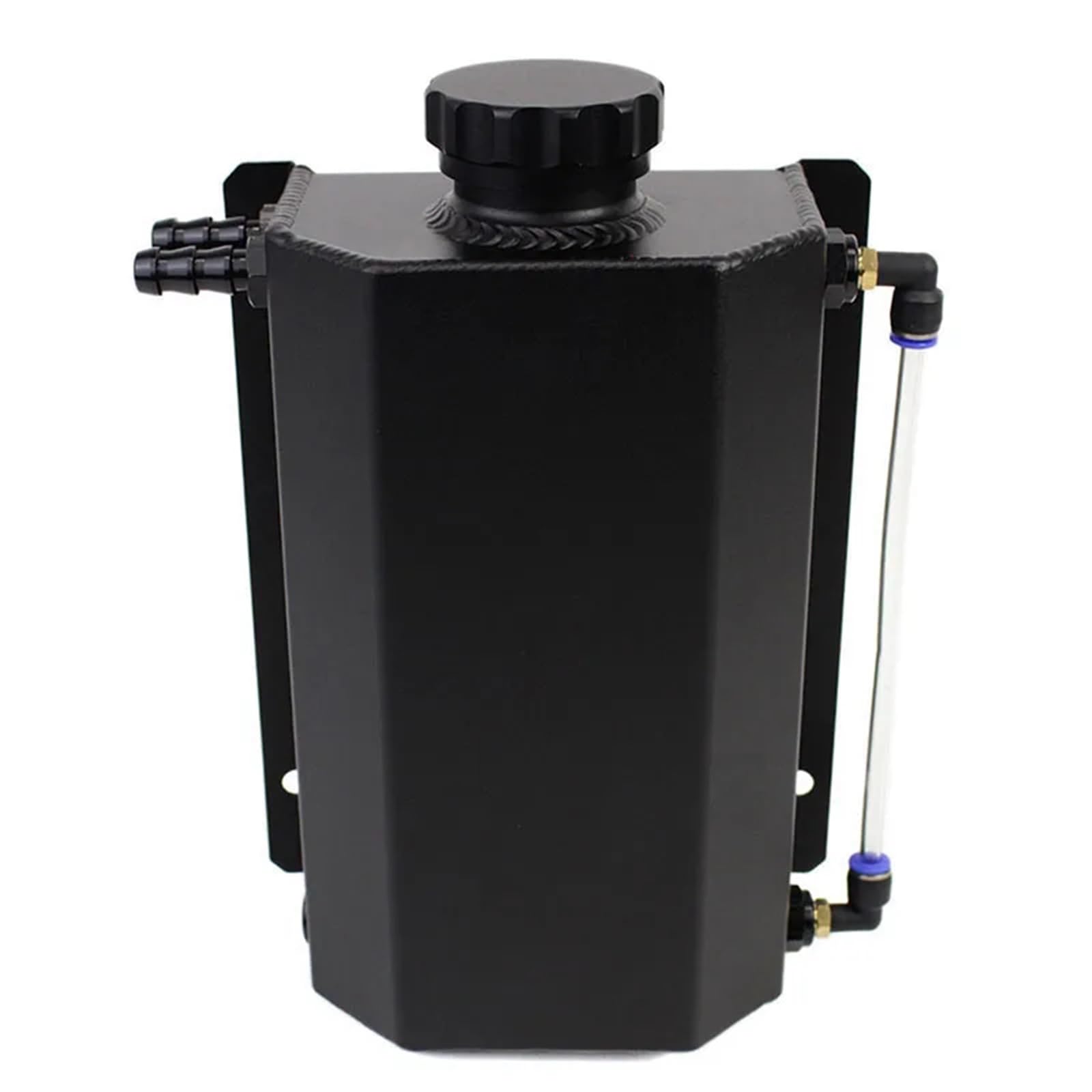Zamiennik Wyrównawczego Chłodzącego dla 1L/2L zbiornik na płyn chłodniczy Uniwersalny wyrównawczy aluminiowy przelewowy(1L Black)