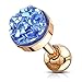 Produktbild Autiga® Tragus Ohr Piercing Stecker Helix Cartilage Barbell Quartz Chirurgenstahl roségold-blau