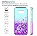 LeYi Compatible with Samsung Galaxy S8 Case with 3D PET Screen Protector(2PCS) for Girls Women, Glitter Bling Clear Phone Case for Samsung S8, Teal/Purple