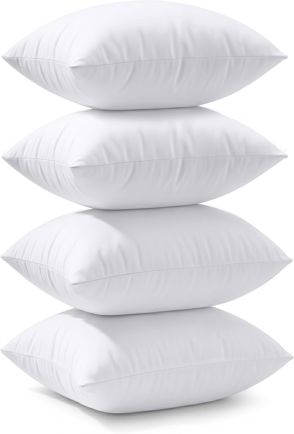 Throw Pillows Insert (Pack of 4, White) - 20 x 20 Inches Bed and Couch Pillows - Indoor Decorative Pillows