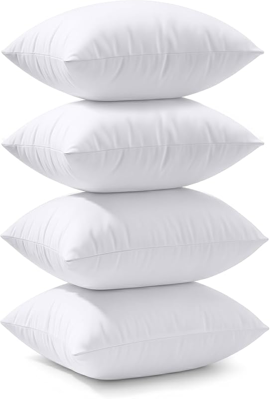 Utopia Bedding - Almohadas (juego de 4, color blanco) - Almohadas alternativas de plumón de 20.0 x 20.0 in para cama, sofá y sofá - Almohada decorativa esponjosa para interiores y exteriores