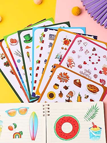 18 Sheets Holiday Stickers Seasonal Planner Stickers Calendar Stickers Monthly Seasonal Stickers For Kids Halloween Thanksgiving Christmas Birthday Party Supplies #TOP2