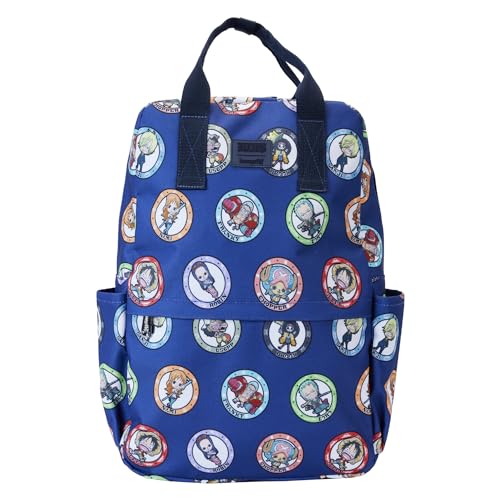 Loungefly Mochila de nylon Toei One Piece Aop Characters tamanho completo, Full Siize, Tamanho compl