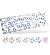 Amazon.com: POWZAN Aluminum Quiet Wired Keyboard Backlit- Slim