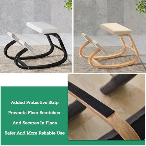 Ergonomic Kneeling Chair for Better Posture - Resilient Foam Cushion, Sturdy Iron Frame, Ideal for Home & Office Use, Cotton & Linen Fabric (Model 2)