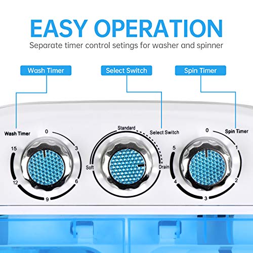ZENY Portable Clothes Washing Machine Mini Twin Tub Small Laundry