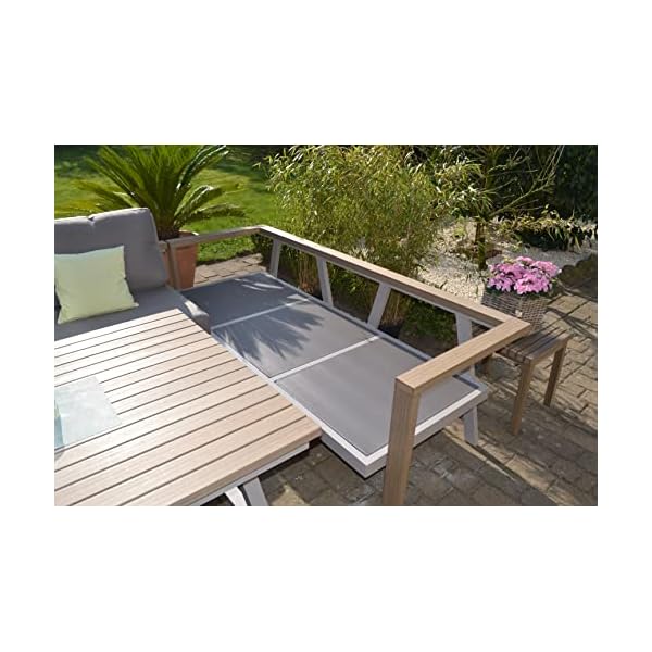 Ecklounge Enviro Wood mit Tisch und 2 Stühlen