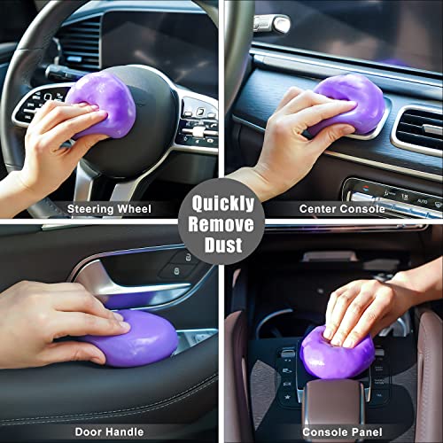 Ticarve Cleaning Gel For Car Putty Car Vent Cleaner Cleaning Putty Gel Auto Tools Car Interior Cleaner Dust Mud For Cars And Keyboard Cleaner Slime Purple 2Pack #TOP2
