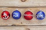 Das Original von mare-me 4 Maritime Christbaumkugeln rot blau Maritime Dekoration