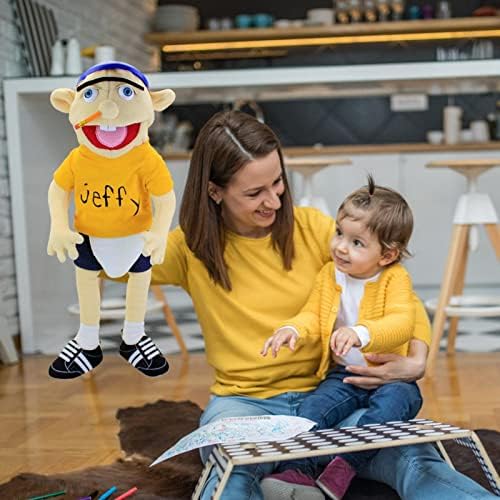 LORGL Jeffy Puppet Plush Toy Doll, Mischievous Funny Puppets Toy with Working Mouth, 60cm Soft Hand Puppet for Play House Gift for Birthday Christmas Halloween Party
