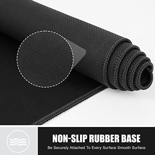 GIM Large Gaming Mouse Pad Mouse Mat 780 x 300 x 3mm, Extended Mousepad with Non-Slip Rubber Base Thick Black Gaming Mouse Mat Waterproof Wide Long Anti-Fray Stitched Edges for Keyboard, PC