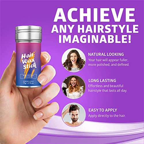 2 Pcs Cera de cabelo para mulheres - Vara de cera de cabelo quebrado Cera de acabamento de cabelo |