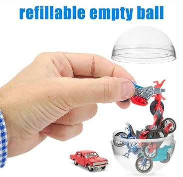 DOITOOL 100 Clear Empty Toy Capsules, 5 cm Round Balls for Party Favours