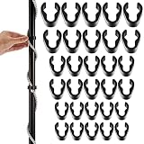 Leinuosen 60 Pcs Mic Cable Clips, Flexible ABS Boompole Clips Set