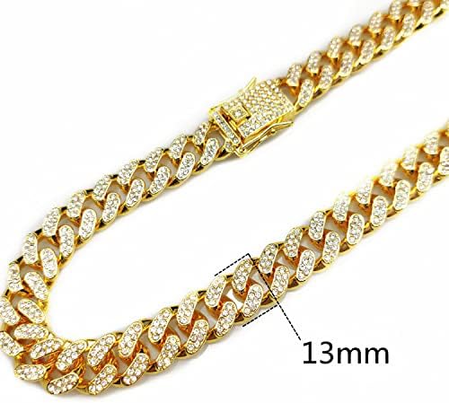 Fashion Frill Stylish MC Stan Gold Chain For Men Boys AAA CZ Studded Cuban Link Chain Necklace Golden Chain For Men Boys Love Gifts Chains Jewellery, 22, Metal, Cubic Zirconnia