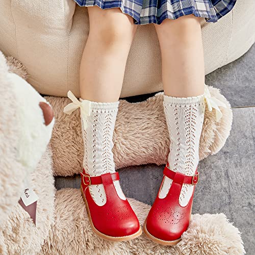 Image of Kiderence Toddler Girl Mary Jane School Uniform Dress Shoes Oxford Flats | Wide Toe Box Great Comfort for Student Shoe and Flower Girl Shoe for Wedding, Parties, Church