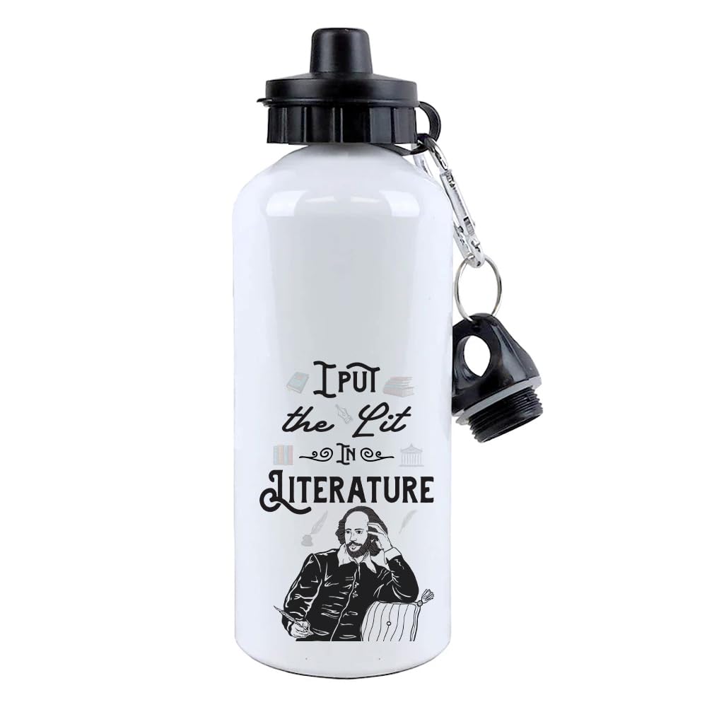 Getagift I Put The Lit in Literature, Book Lovers Gift, Teacher gift, 500 ml Aluminium Water Bottle.
