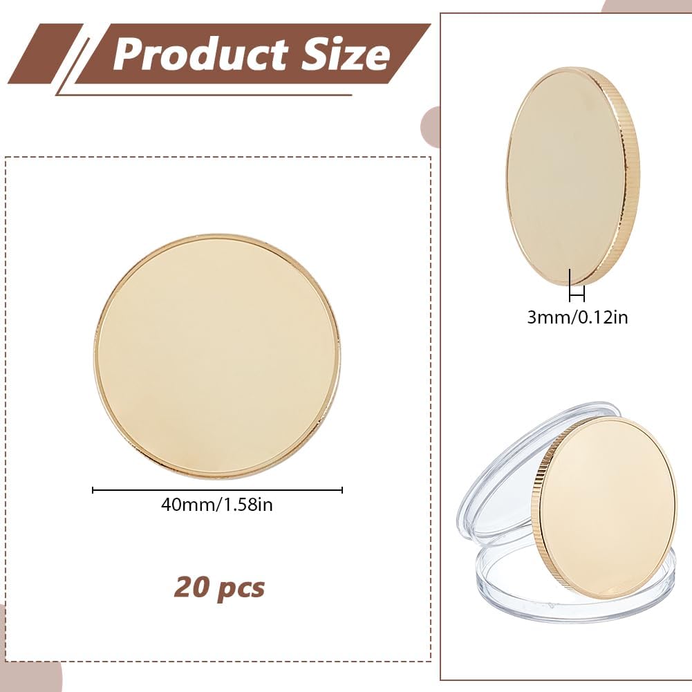 WEBEEDY 20個 ブランク チャレンジコイン 彫刻 ブランク 40mm/1.57インチ ラウンド スレッド エッジ ブランク フランク ミュラー  トノウ カーベックス クレイジー アワーズ ダイヤモンド 5850CHD – FRANCK MULLER