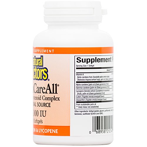 Natural Factors, Betacareall 25,000 Iu, Vitamin A For Healthy Skin, Vision And Immune Function, 90 Softgels #TOP2