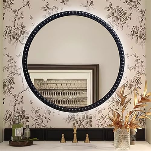 Miroir salle de bain antibuée noir de 60 cm tactile avec 3 couleurs d'éclairage LED - 2