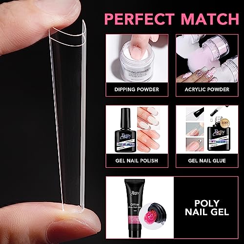 Coffin Nail Tips - Bettycora 3Xl Clear Nail Tips Half Cover Extra Long For Acrylic Nails Extension Professional Techs Supplies 240Pcs, 12Sizes #TOP4