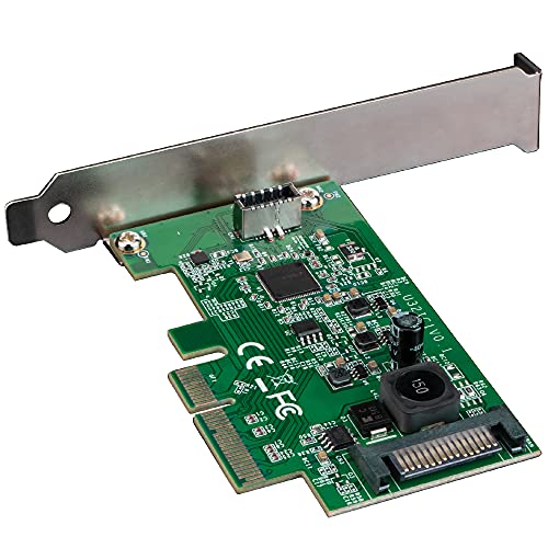 Akasa USB 3.2 Gen 2x2 Internal 20-pin Connector to PCIe Host Card | 20Gbps SuperSpeed Data Transfer | PCIe 3.0 x4 x8 x16 Slot | Built-in SATA Power Connector | Support Low Profile Case | AK-PCCU3-08