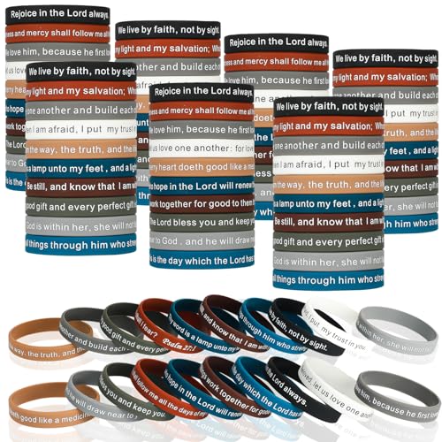 Estune 240 Pieces Bible Verses Bracelets Motivational Scripture Bracelets Bulk