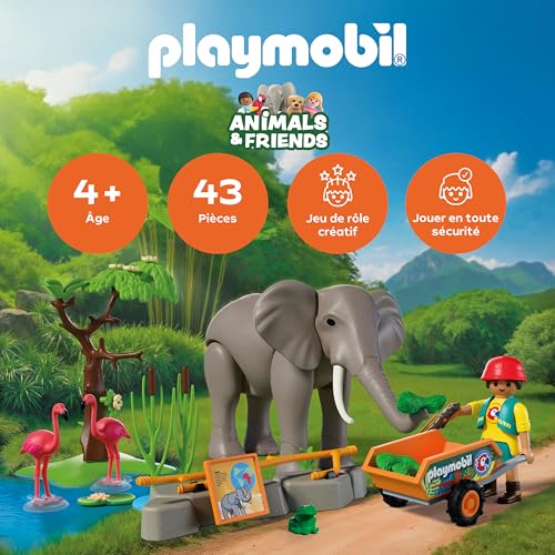 Playmobil Animaux et amis 72068 Éléphant avec soigneur Promo Pack - vue 4