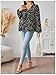 MakeMeChic Women's Maternity Blouse Long Sleeve V Neck Wrap Tops Ruffle Belted Maternity Clothes Black Cheetah XX-Large