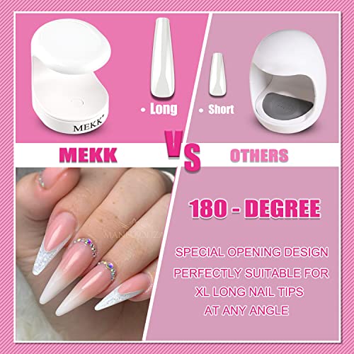 Mekk Mini Uv Light For Gel Nails Uv Light For Nails Innovative Nail Lamp 16W Uv Nail Lamp Portable Led Nail Lamp Professional Nail Dryer For Nail Art Tools(White) #TOP1