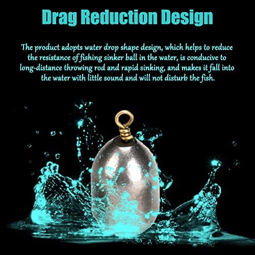 DFsucces 20 PCS Fishing Weights Outdoor Fishing Sinkers Weight Set with Storage Box 5 Sizes for Saltwater Sea Fishing