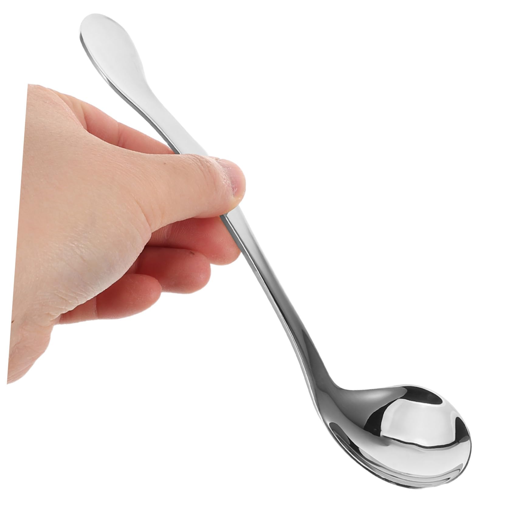 UKCOCO Cuchara Adaptativa para Ancianos con Mango y Cabezal Profundo para Personas con Temblores Utensilio Ergonómico para Alimentación Autónoma de Discapacitados Derecha