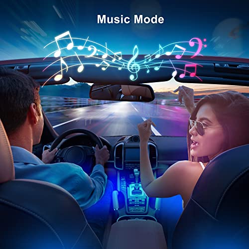Orahon Car Led Lights,Smart App Control,Rgb Inside Car Lights Diy Dynamic Color Music Mode 4Pcs Strip Lights For Cars With Car Charger, Dc 12V #TOP4