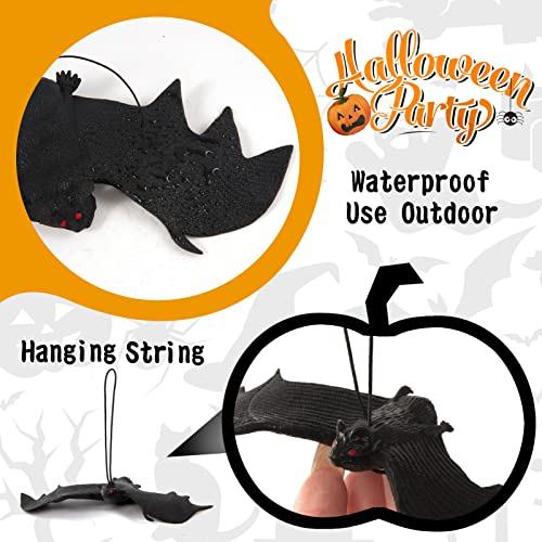 18 Pieces Halloween Realistic Hanging Bats, Rubber Spooky Looking Bats- Fake Bats For Halloween Party Supplies And Decoration (3 Assorted Sizes) #TOP1