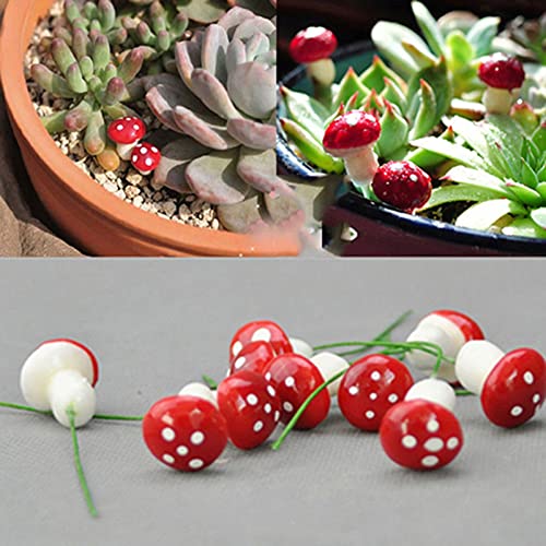 Curfair Artificial Plant Fake Flower Exquisite 20 Pcs Miniature Mushroom Craft Garden Pot Ornament Gardening Diy Mini Decor For Home-A #TOP7