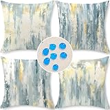 Cirzone Wasserdicht Kissenbezug 4er Set 45 x 45 cm Dekorative Outdoor Kissen Wasserfest Atmungsaktiv Kissenbezug Gartendeko für Draußen Sofakissen Garten Outdoor…