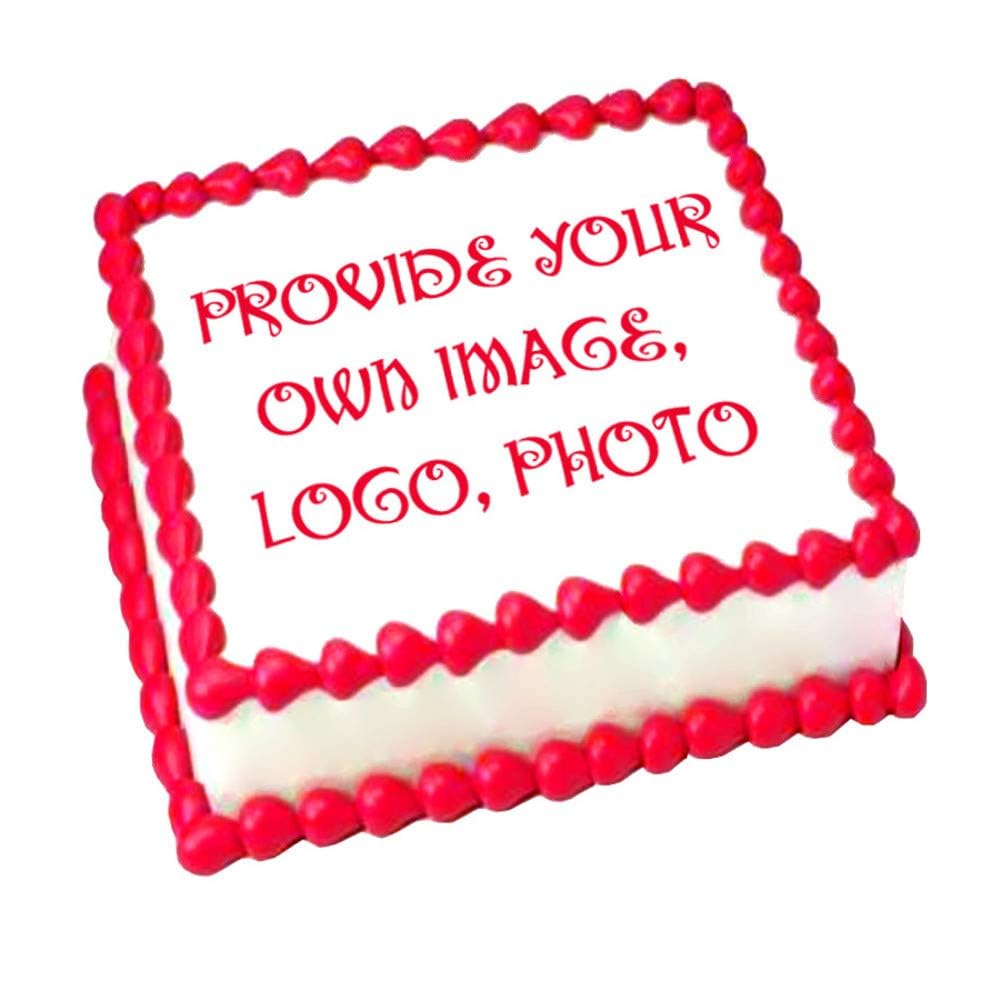 Galimeli Custom Edible Cake Topper Image - Create and Personalize Your Own Logo or Photo - 7.5" x 7.5" Square - Multicolored - Perfect for Multiple Occasions - 1 Count