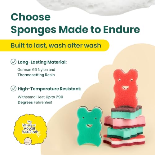 Image of Odor Resistant Dual Sided Heavy Duty Multipurpose Scrub Sponge 6 Pieces