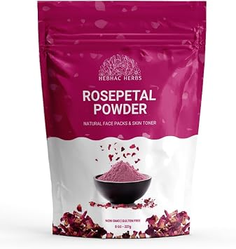 Rose Petal Powder 227g for face 8 oz | Natural Skin Toner | 100% Natural and Pure Rose Petal Powder| Skin Care | Chemical Free| Free from Colours and Preservatives.