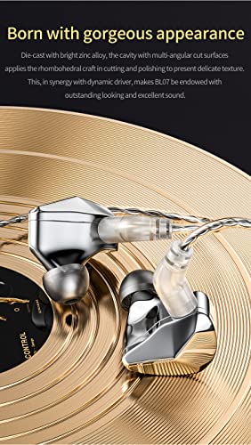 NEX WGZBLON BL-07 HiFi In Ear Monitors, 10mm Fiber Diaphragm high resolution Zinc Alloy Cavity - Image 3