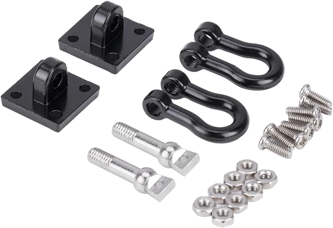 Metal Climbing RC Car Decoration Fire Extinguisher Metal Chain and Winch Shackles RC Decorations Accessories for 1/10 Crawler Car Axial SCX10 D90 D110 TRX4 TRX6 Redcat Hop-Up Parts（Black）