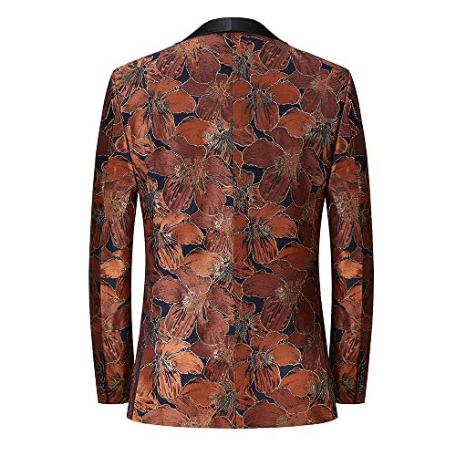 Men's Floral Blazer One Button Lapel One Piece Blazer Classic Elegant Fit Prom Wedding Fashion Tuxedo2