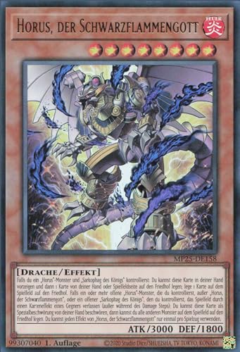 Horus, der Schwarzflammengott MP25-DE158 Ultra Rare Deutsch Boosterfrisch 1. Auflage - 2025 Mega-Pack Tin - mit ReCollectibles-Versandschutz - für Yu-Gi-Oh!