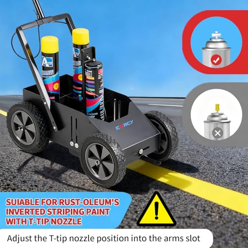 CXRCY High-Performance Parking Lot Striping Machine, Compatible with Inverted Marking Spray Paint, Striping Line Marking Machine for Fast and Accurate Marking, Line Striper - Black by CXRCY - Image 2