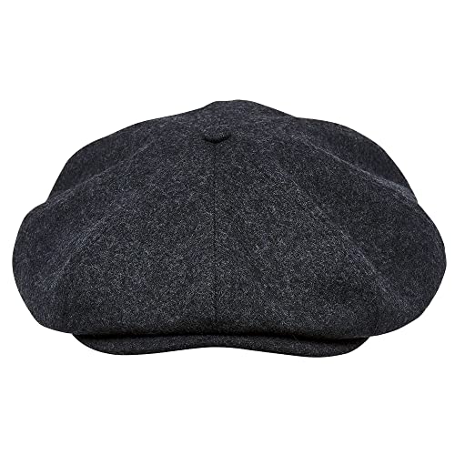 Sterkowski Peaky Style Cap | Wool Newsboy Cap For Men | Newsboy Hats For Men Caby Hats Vintage Hats For Men Thomas Shelby Hat 1920S Newsboy Hat Driver Cap Cabbie Hat Paperboy Hat Dark Gray 61 Cm #TOP1