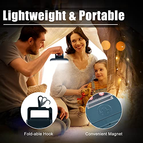 Portable Camping Fan with LED Lantern XTAUTO USB Rechargeable Waterproof Tent Fan with Hanging Hook Magnet Survival Kits for Indoor Outdoor Hiking Car Office Desk Outdoor Emergency Power Outage 2-pack by XTAUTO - Image 5
