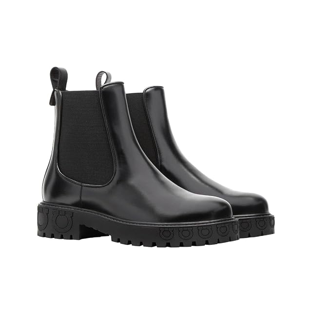 Salvatore Ferragamo Varsi Womens Black Leather Slip On Boot