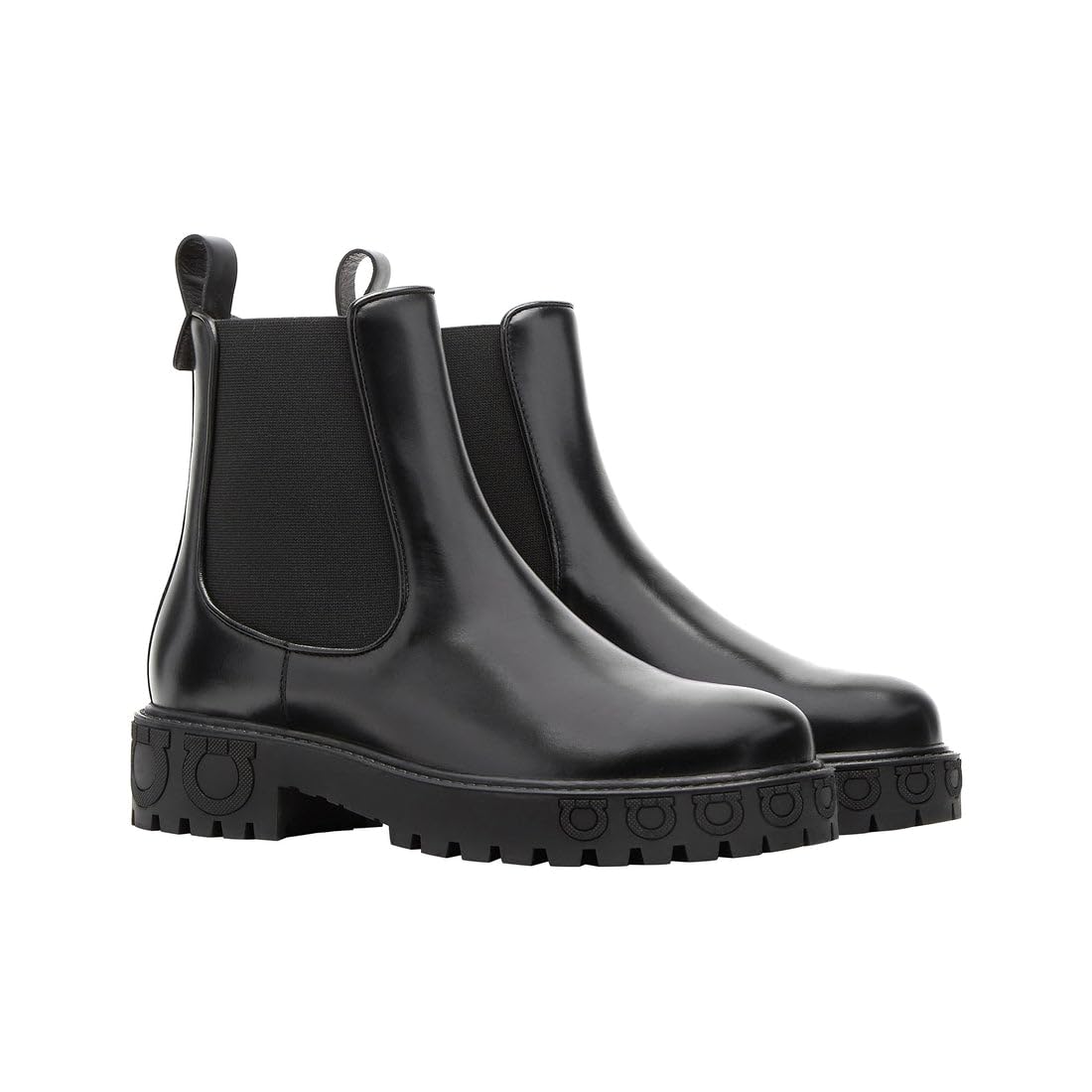 Salvatore Ferragamo Varsi Womens Black Leather Slip On Boot