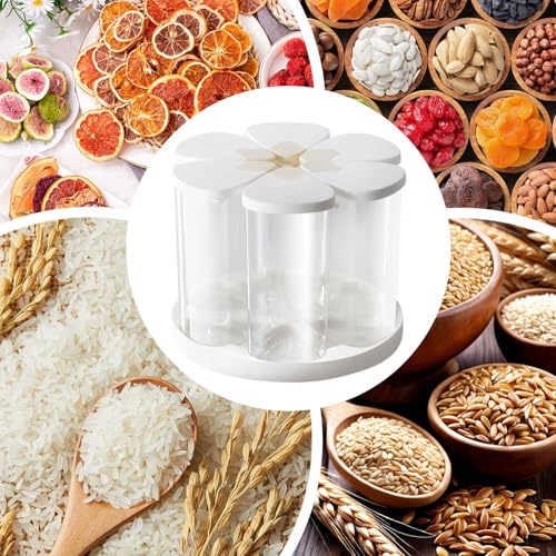 Conteneur à riz avec distributeur alimentaire rotatif anti-gaspillage
